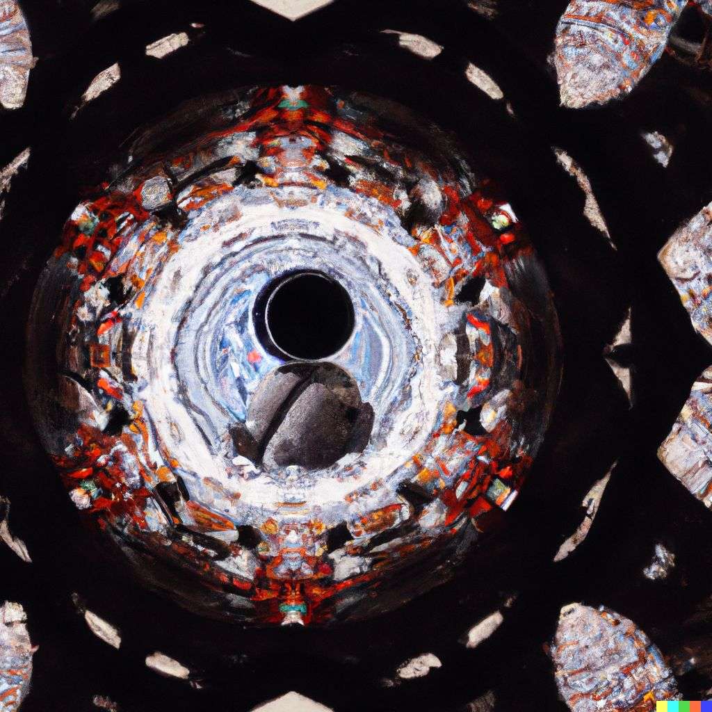 an astronaut as viewed through a kaleidoscope
